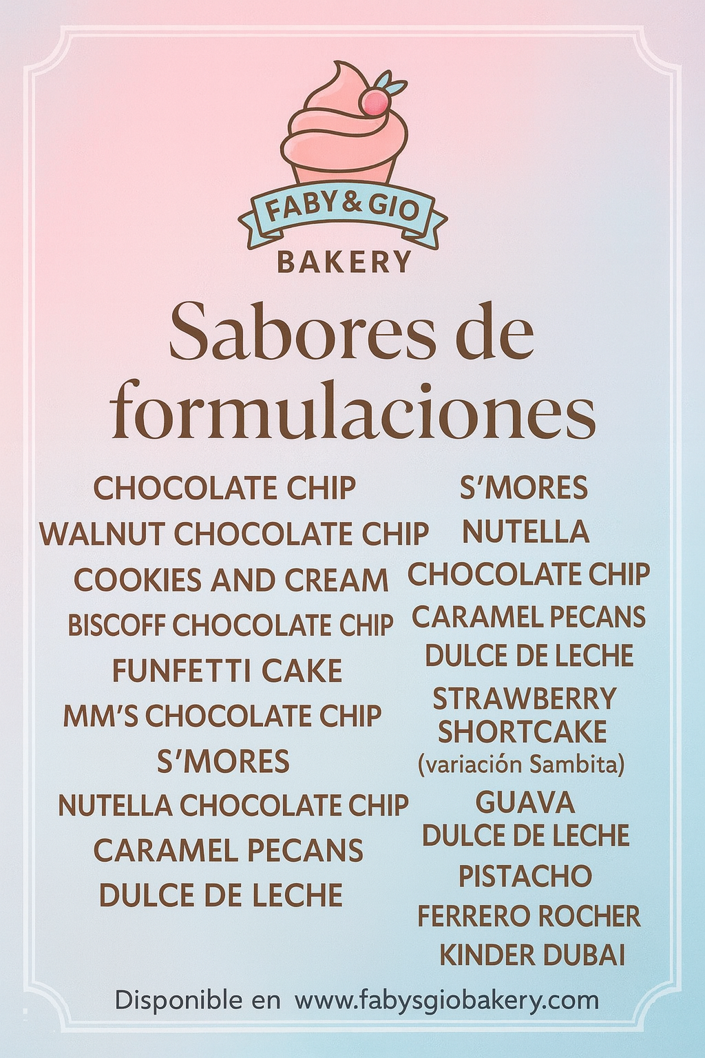 ✨ Guía Exclusiva para NY Cookies – Faby & Gio Bakery ✨